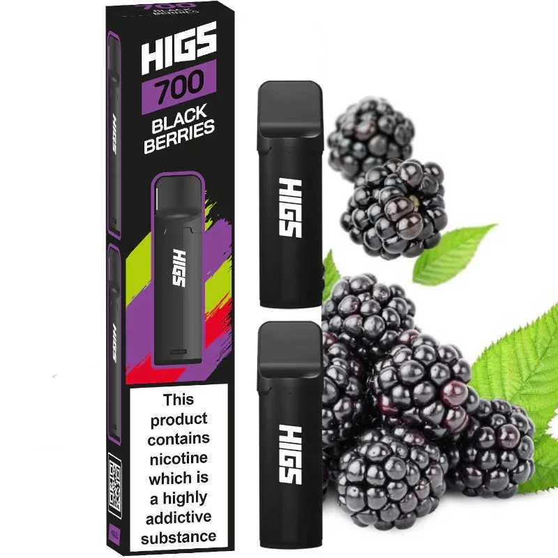 HIGS POD 2x700 Puffs Black Berries 2x2ml Cartridge 2% Nicotine