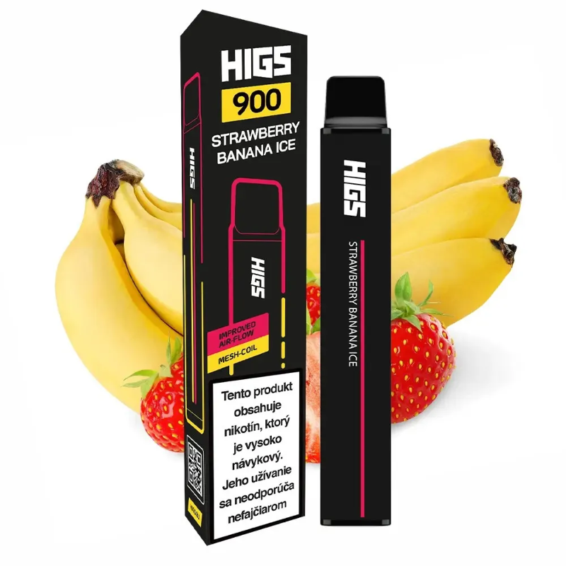 HIGS XL 900 Puffs Strawberry Banana Ice Mesh Coil premium Vape