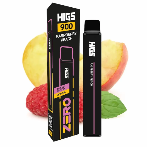 HIGS XL ZERO 900 Puffs Raspberry Peach Mesh Coil premium Vape
