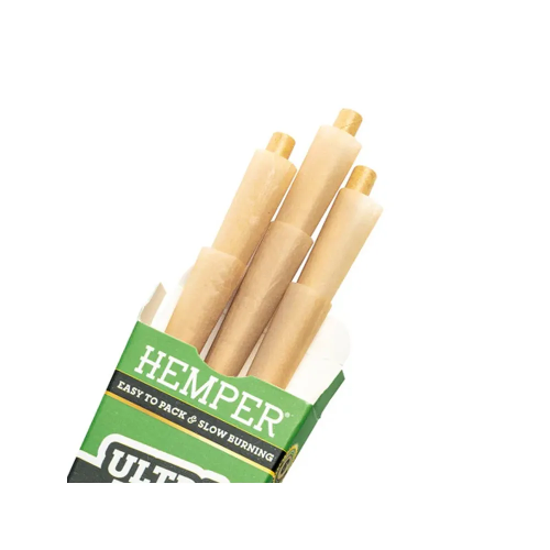 Hemper Ultra Thin Pre-Rolled Cones French Unblanched Paper 6 Pack - 1 1/4 Size