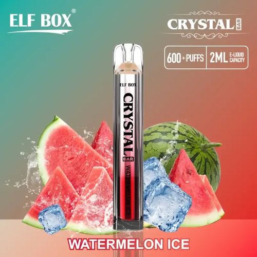 Crystal Bar 600 Puffs - Watermelon Ice - ZERO Nicotine - Elf Box 