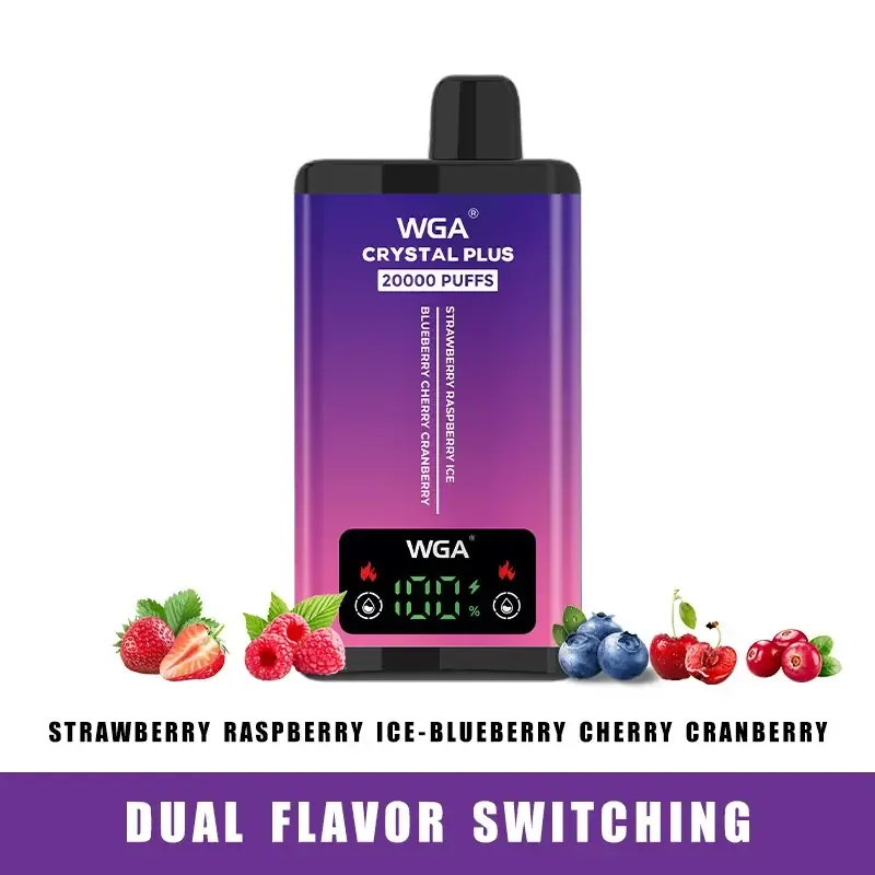 WGA Crystal 20000 Puffs 2in1 - Strawberry Raspberry Ice - Blueberry Cherry Cranberry - Vape