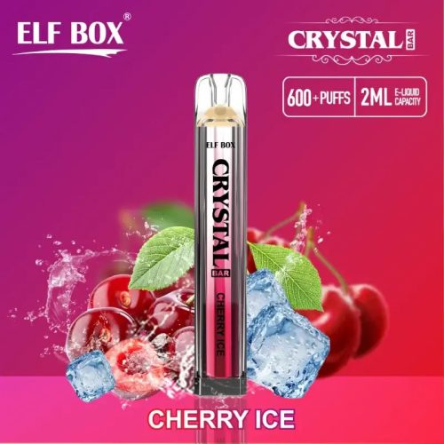 Crystal Bar 600 Puffs - Cherry Ice  - ZERO Nicotine - Elf Box 