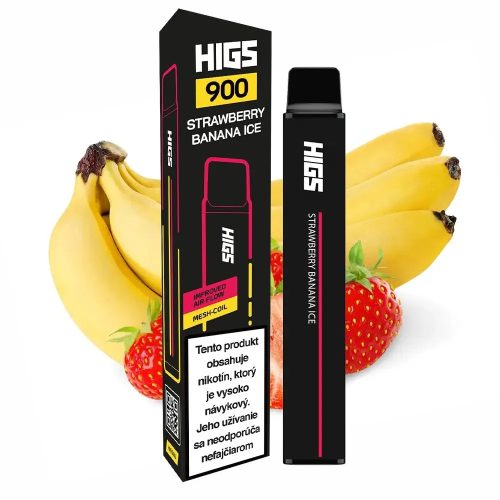 HIGS XL 900 Puffs Strawberry Banana Ice  Mesh Coil premium Vape