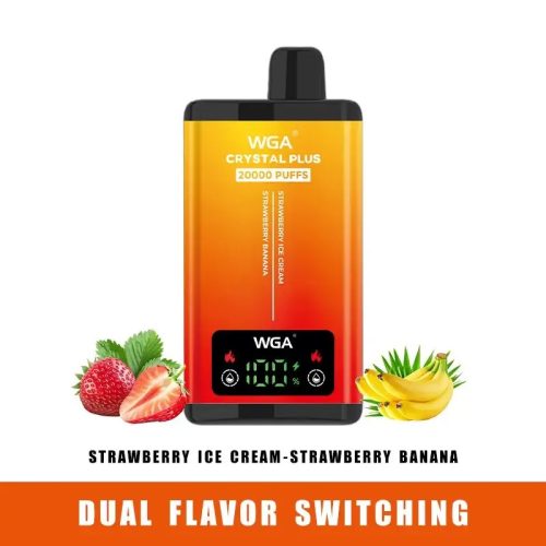 WGA Crystal 20000 Puffs 2in1 vape - Strawberry Ice Cream - Strawberry Banana